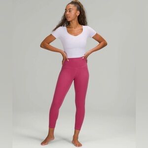 Lululemon double lined align 25” crop size 14 pink lychee